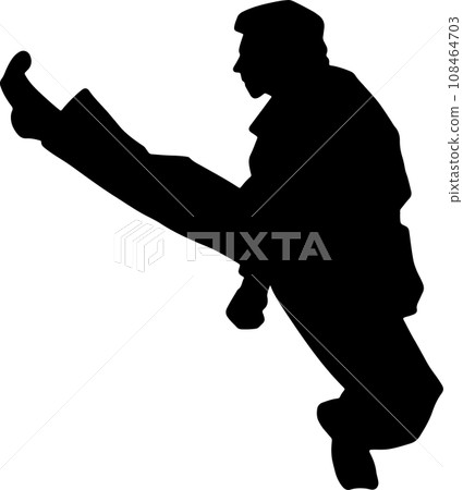 The karate Silhouette for martial arts or sport concept. The karate Silhouette for martial arts or sport concept. 108464703