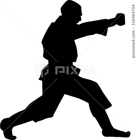 The karate Silhouette for martial arts or sport concept. The karate Silhouette for martial arts or sport concept. 108464704