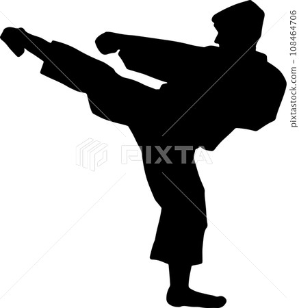 The karate Silhouette for martial arts or sport concept. The karate Silhouette for martial arts or sport concept. 108464706