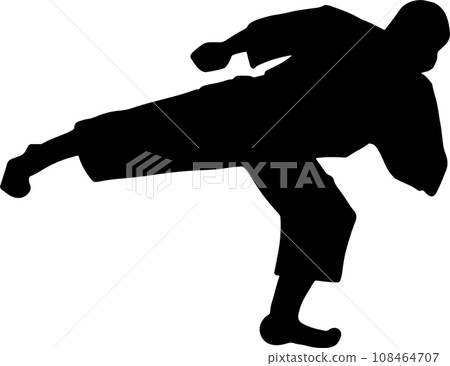 The karate Silhouette for martial arts or sport concept. The karate Silhouette for martial arts or sport concept. 108464707