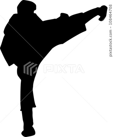 The karate Silhouette for martial arts or sport concept. The karate Silhouette for martial arts or sport concept. 108464708