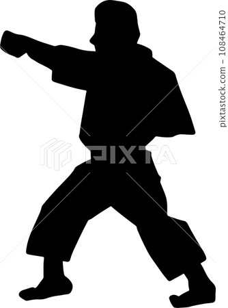 The karate Silhouette for martial arts or sport concept. 108464710