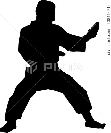 The karate Silhouette for martial arts or sport concept. 108464712