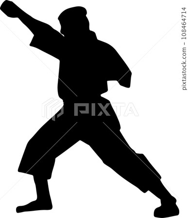 The karate Silhouette for martial arts or sport concept. 108464714