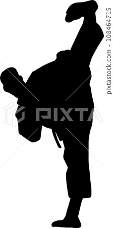The karate Silhouette for martial arts or sport concept. 108464715