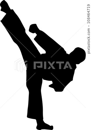 The karate Silhouette for martial arts or sport concept. 108464719