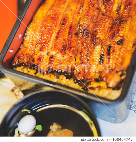 Japanese grilled eel with rice 108464742