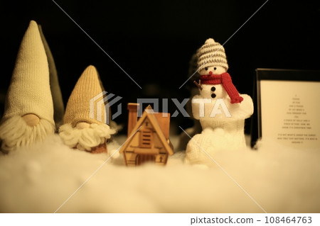 Christmas with cute snowmen and dwarfs Christmas with cute snowmen and dwarfs 108464763