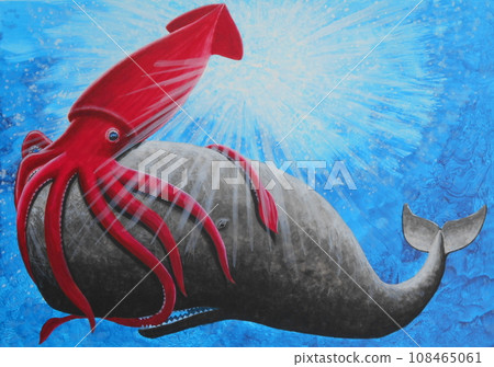 巨型烏賊與抹香鯨 巨型烏賊與抹香鯨 108465061