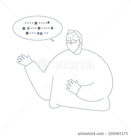 An elderly man who cannot speak. 108465175