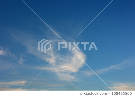 Bright Blue sky with white cloud. Beautiful sky background and wallpaper. Clear day and good weather in the morning. 108465860