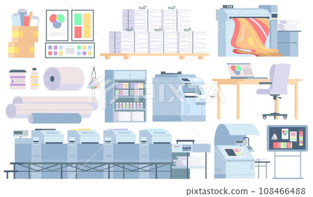 Polygraphy equipment set for publishing industry and production 108466488
