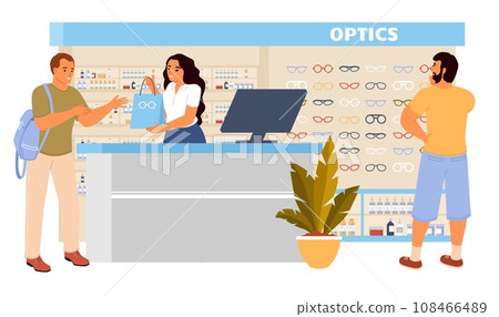 People at ophthalmology store vector illustration 108466489