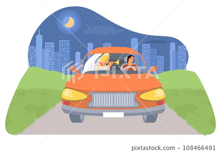 Holy angel keeper saving life of woman falling asleep at steering wheel 108466491