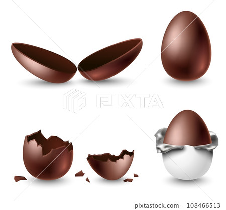 Sweet chocolate eggs vector illustration set 108466513