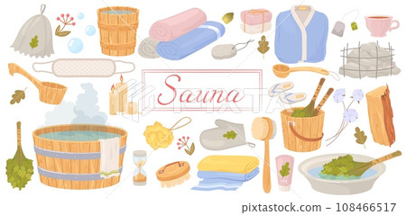 Sauna hygiene accessories, bath tools and equipment set Sauna hygiene accessories, bath tools and equipment set 108466517