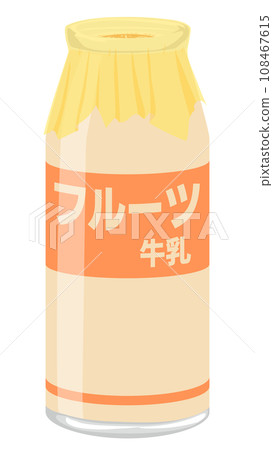 水果牛奶瓶插畫素材 108467615