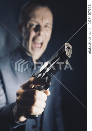Spy thriller mafia boss assasin portrait Spy thriller mafia boss assasin portrait 108467998