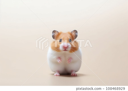 Little cute adorable hamster sitting with a white background 108468929
