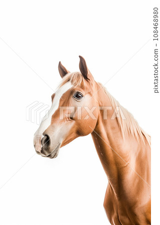 A beautiful horse photo, white background 108468980