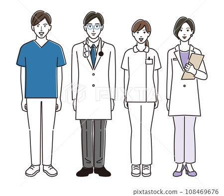 Male and female medical staff 108469676