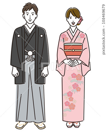 Men and women in kimono 108469679