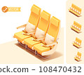 Vector isometric airplane seats set 108470432