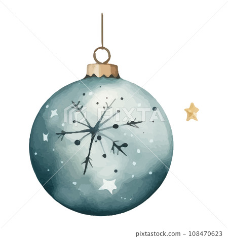 Watercolor style illustration of Christmas ornaments Watercolor style illustration of Christmas ornaments 108470623