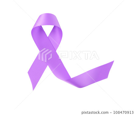 Lavender ribbon a all types of cancer symbol isolated on white background 108470913
