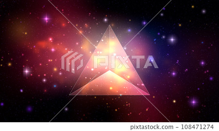 Galaxy nebula background vector illustration with triangle 108471274