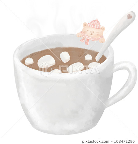 Delicious cup of chocolate whit marshmallows that are hot It's a drink that's perfect for the winter. Delicious cup of chocolate whit marshmallows that are hot It's a drink that's perfect for the winter. 108471296