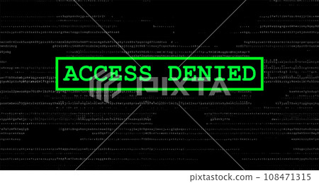 Access denied message on the screen. Vector futuristic interface Access denied message on the screen. Vector futuristic interface 108471315
