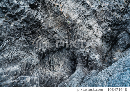 Abstract Icelandic rugged basalt rock natural wall pattern Abstract Icelandic rugged basalt rock natural wall pattern 108471648
