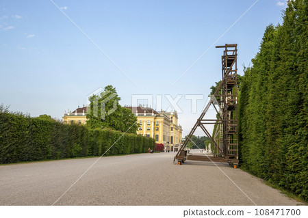 Construction for pruning trees and shrubs in the summer Imperial Palace Schoenbrunn Park Construction for pruning trees and shrubs in the summer Imperial Palace Schoenbrunn Park 108471700