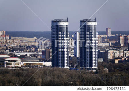 Kiev, Ukraine December 9, 2019: New high-rise buildings with high rental costs in the city of Kiev 108472131