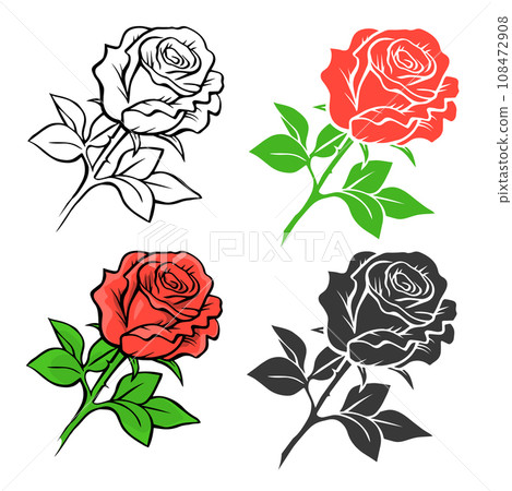 Red rose set 108472908