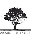collection of big tree silhouettes in summer on isolated white background collection of big tree silhouettes in summer on isolated white background 108473127