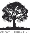 collection of big tree silhouettes in summer on isolated white background collection of big tree silhouettes in summer on isolated white background 108473128