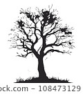 collection of big tree silhouettes in summer on isolated white background collection of big tree silhouettes in summer on isolated white background 108473129