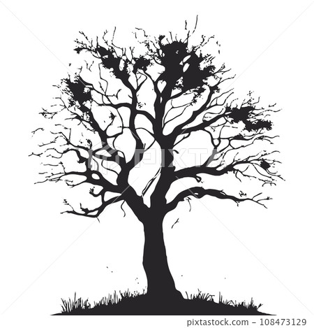 collection of big tree silhouettes in summer on isolated white background collection of big tree silhouettes in summer on isolated white background 108473129