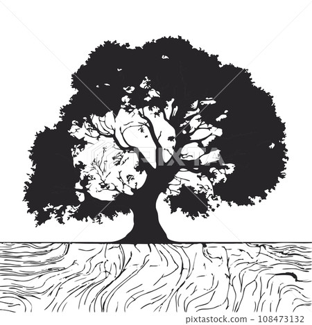 collection of big tree silhouettes in summer on isolated white background collection of big tree silhouettes in summer on isolated white background 108473132