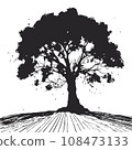 collection of big tree silhouettes in summer on isolated white background collection of big tree silhouettes in summer on isolated white background 108473133