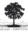 collection of big tree silhouettes in summer on isolated white background collection of big tree silhouettes in summer on isolated white background 108473139