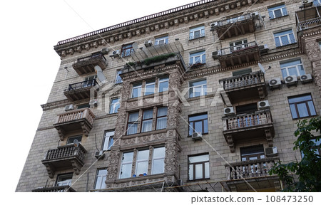 Kiev, Ukraine June 10, 2021: Facade of an old building on Khreshchatyk street in the city of Kiev 108473250