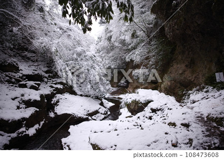 宇佐市（阿吉姆町）東石屋瀑布雪景 108473608