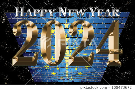 Happy New Year 2024 Indiana flag 108473672