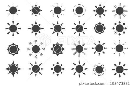 suns icons set suns icons set 108473881