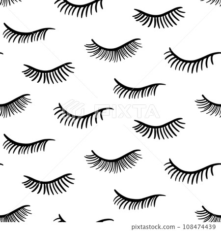 Eyes Seamless Pattern Beauty Eyelashes Background 108474439