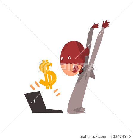 Hacker in Mask Stealing Money Using Laptop, Internet Crime, Computer Security Technology Cartoon Vector Illustration Hacker in Mask Stealing Money Using Laptop, Internet Crime, Computer Security Technology Cartoon Vector Illustration 108474560