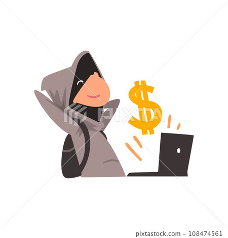 Hacker in Black Mask Stealing Money Using Laptop, Internet Crime, Computer Security Technology Cartoon Vector Illustration Hacker in Black Mask Stealing Money Using Laptop, Internet Crime, Computer Security Technology Cartoon Vector Illustration 108474561